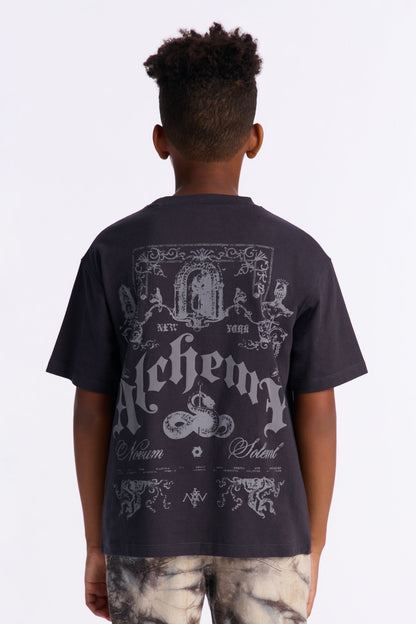 Mini Alchemy Front/Back Short Sleeve Tee - Charcoal