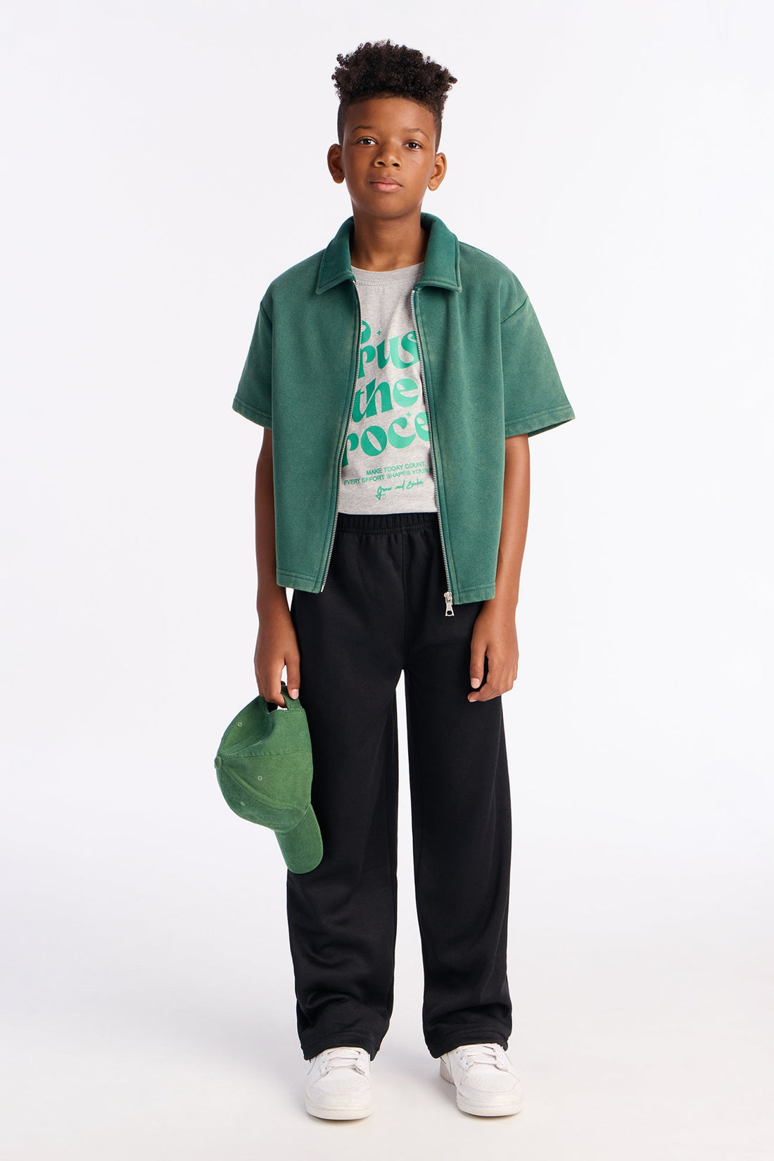 Mini Trust The Process Straight Leg Pant Set - Heather/Combo