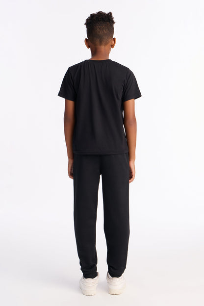 Mini Street Vibes Jogger Pant Set - Black