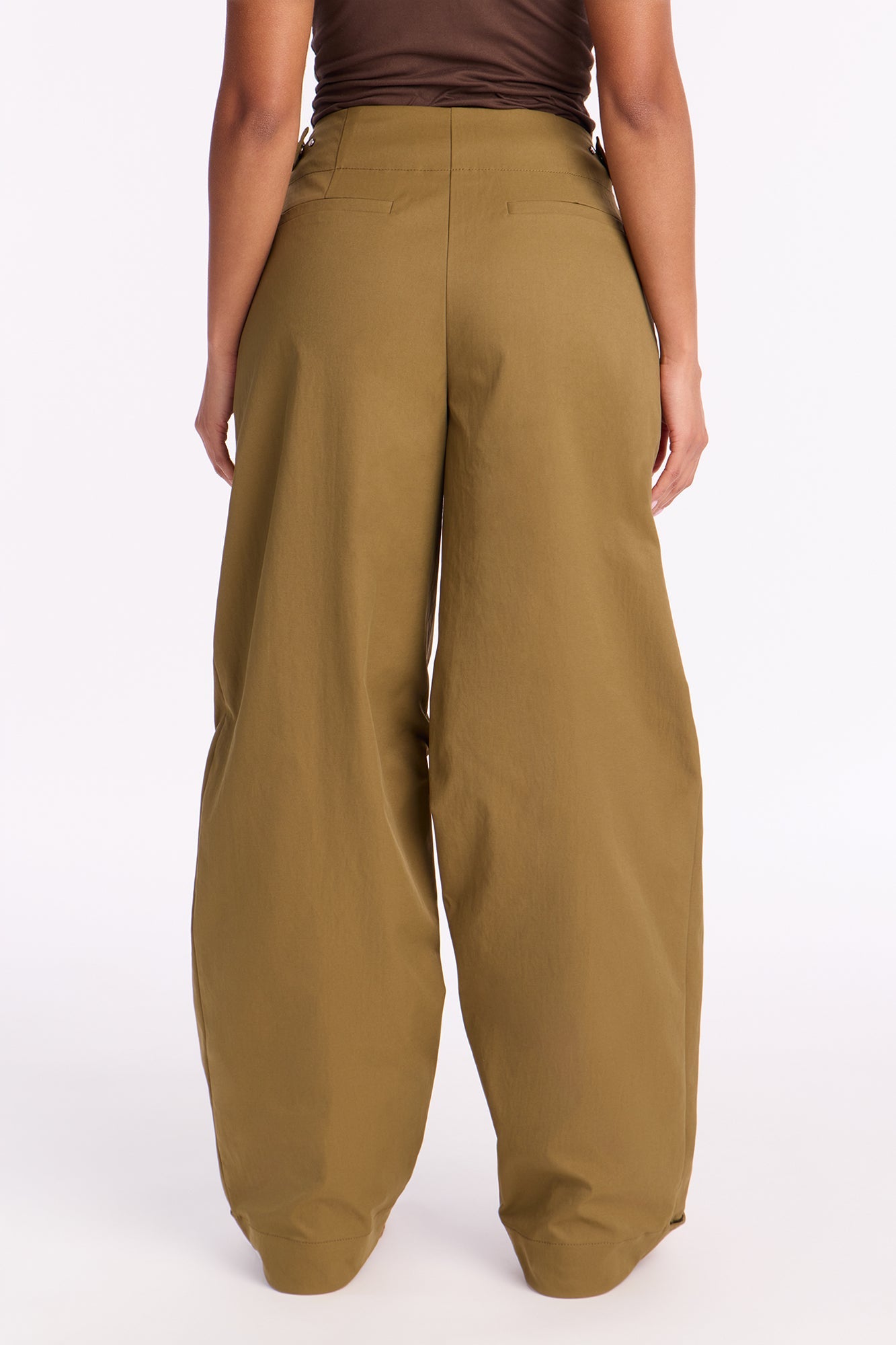 Cami Wide Leg Brushed Twill Pant 32″ - Olive