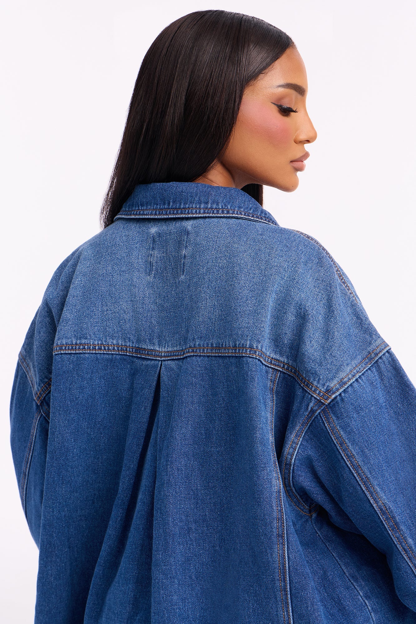 Work Is Done Denim Swing Jacket - Medium Wash