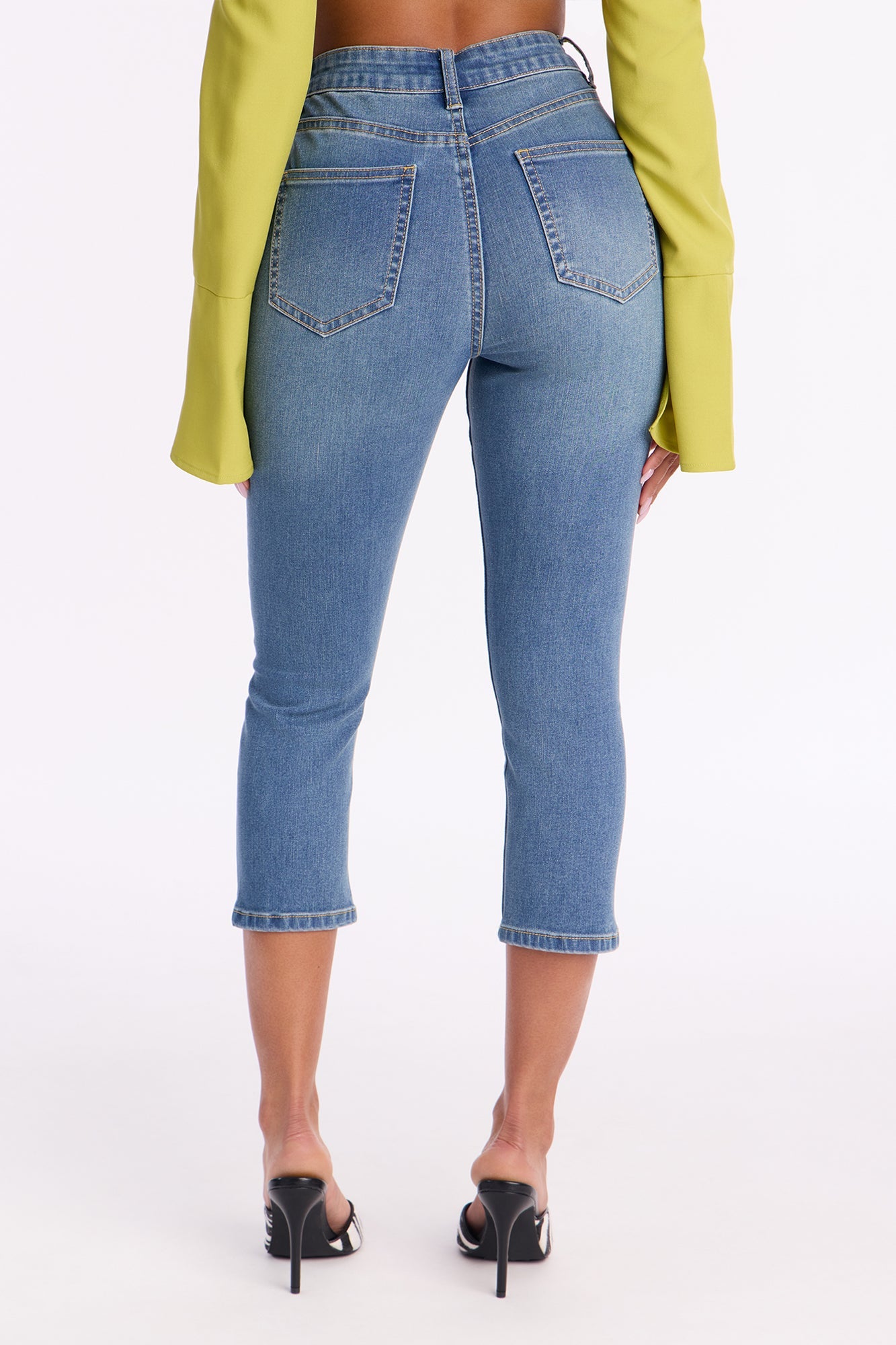 Manchester Stretch Skinny Capri Jeans - Vintage Wash