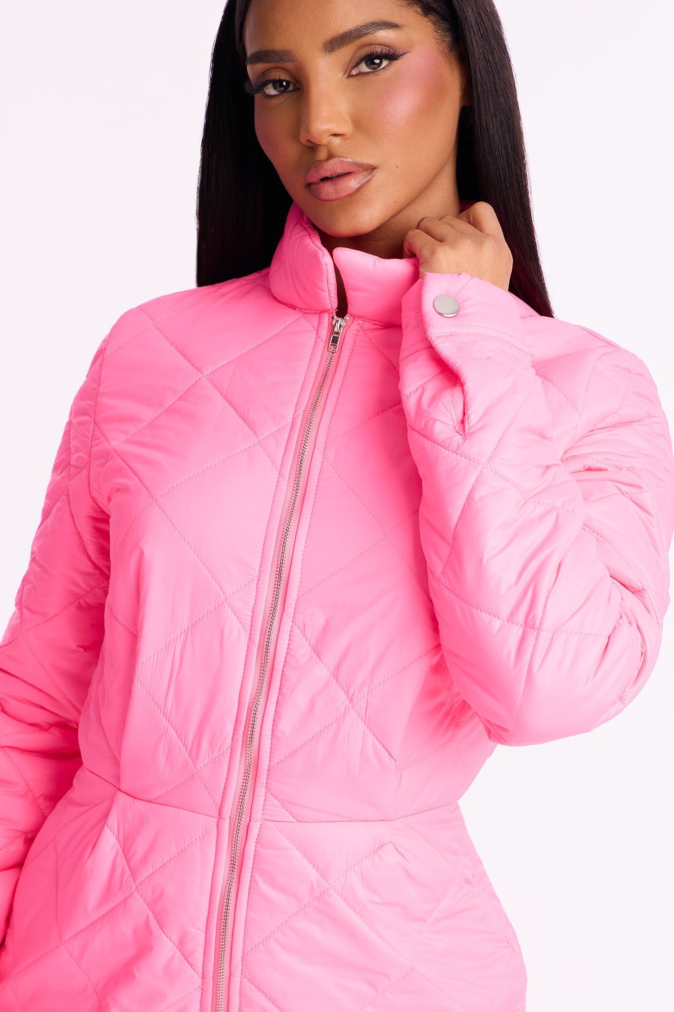 Paige Puffer Jumpsuit - Hot Pink