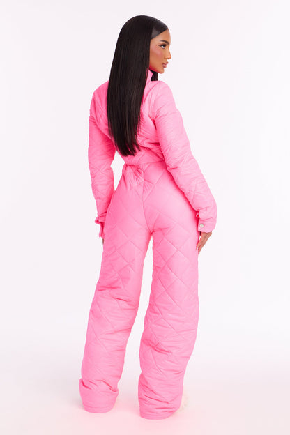 Paige Puffer Jumpsuit - Hot Pink