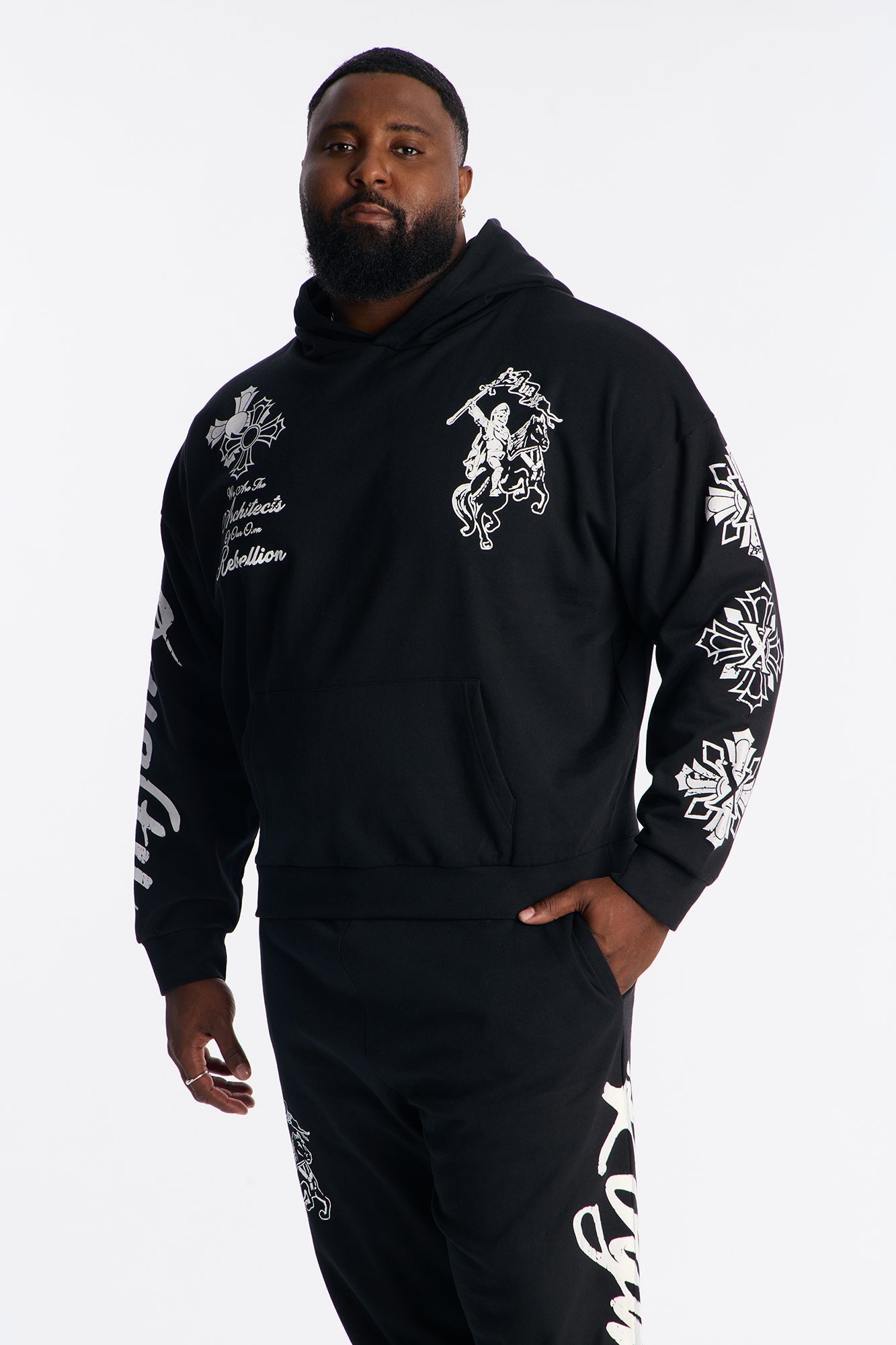 Loyalty Royalty Cross Oversized Hoodie - Black