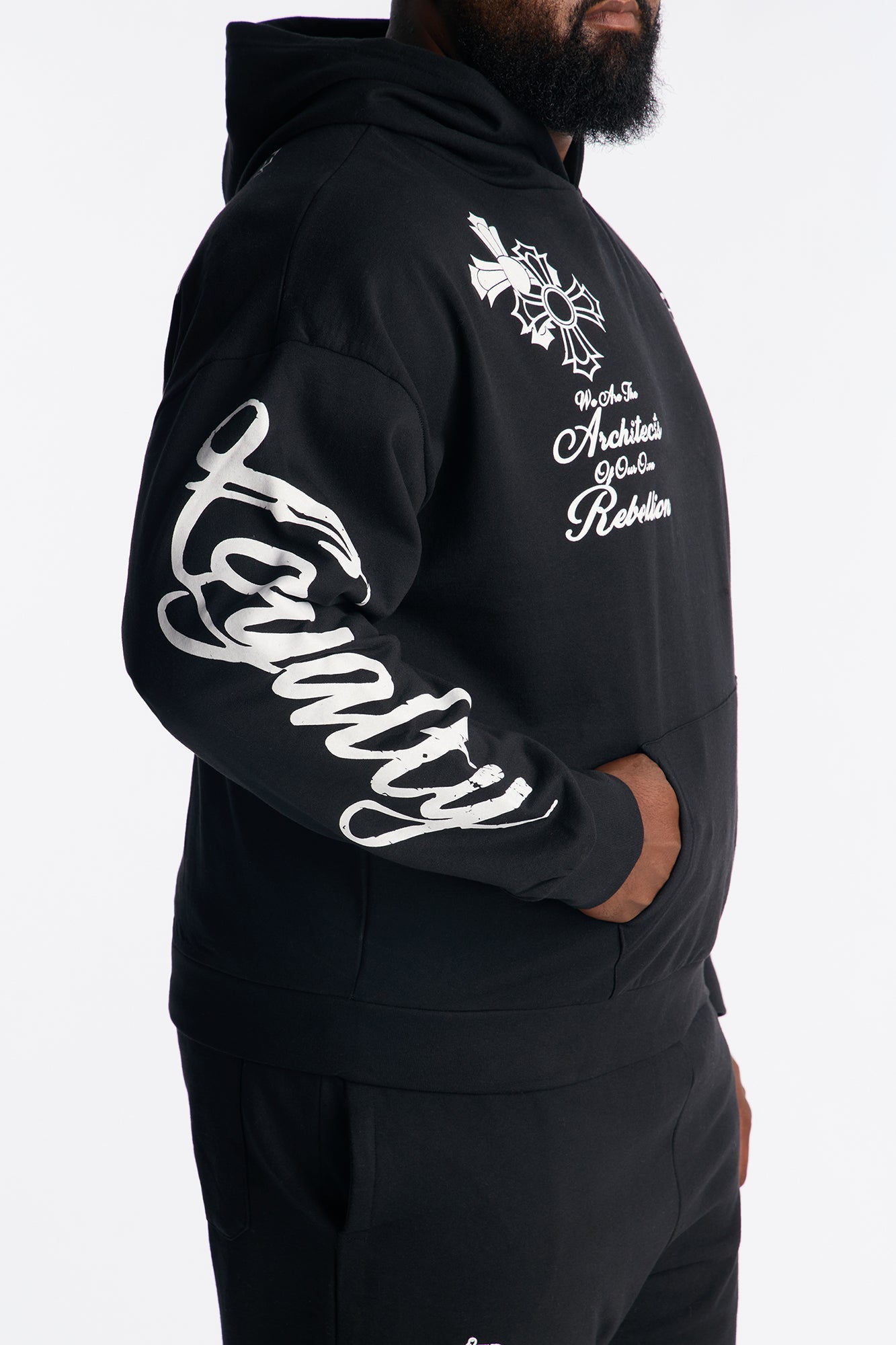 Loyalty Royalty Cross Oversized Hoodie - Black