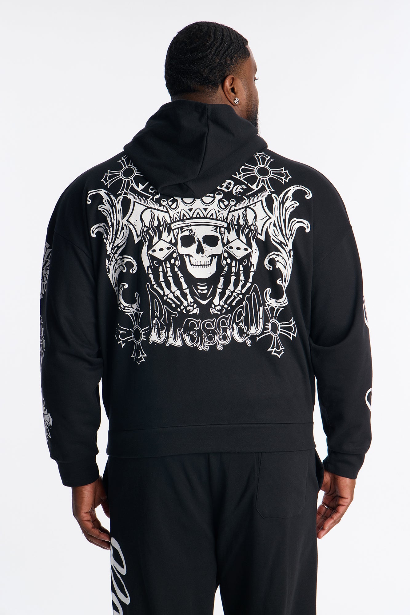 Loyalty Royalty Cross Oversized Hoodie - Black
