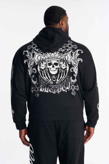 Loyalty Royalty Cross Oversized Hoodie - Black