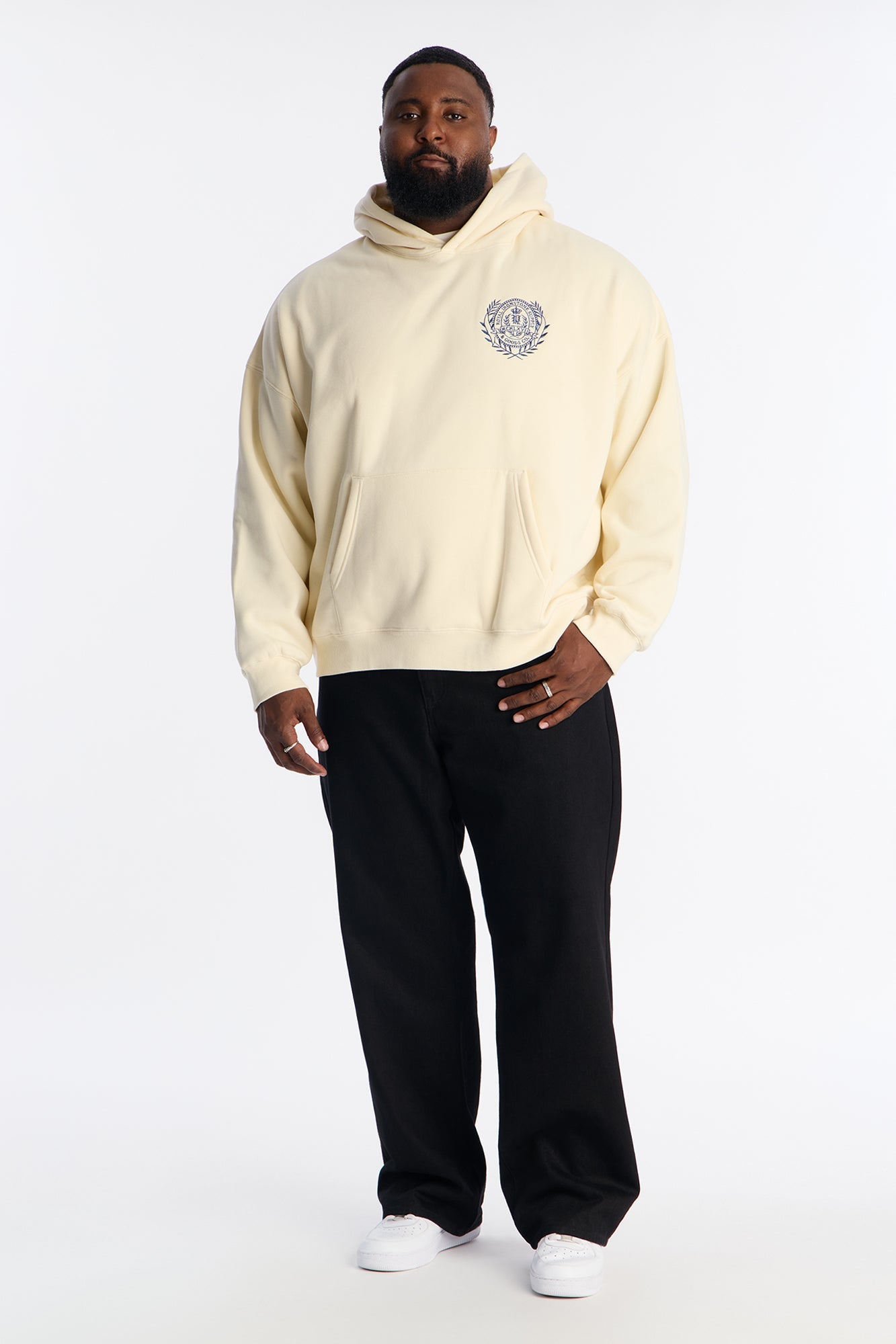 Thinker Oversized Heavyweight Hoodie - Cream