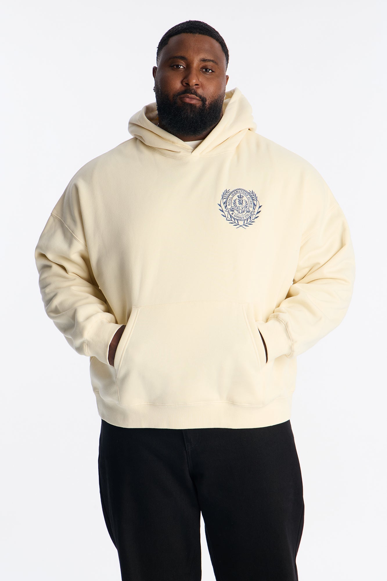 Thinker Oversized Heavyweight Hoodie - Cream