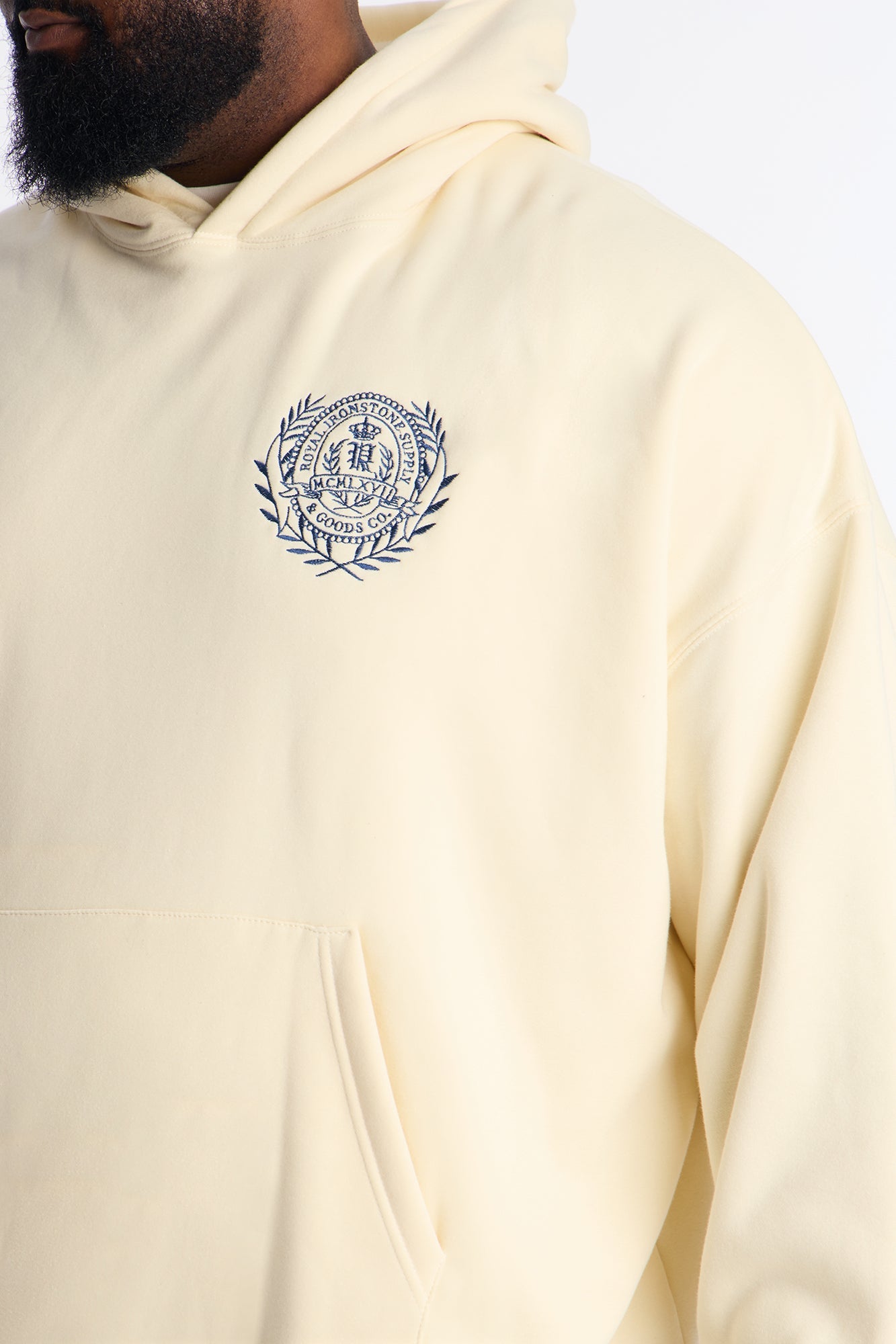 Thinker Oversized Heavyweight Hoodie - Cream