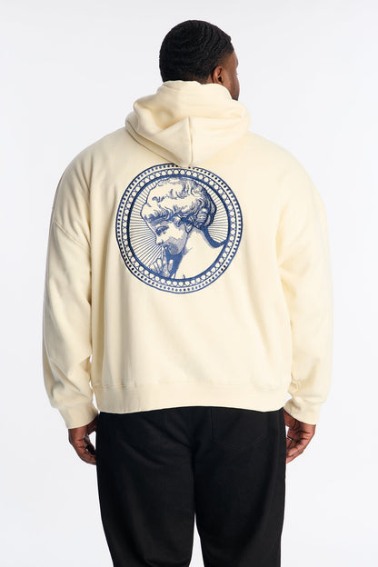 Thinker Oversized Heavyweight Hoodie - Cream