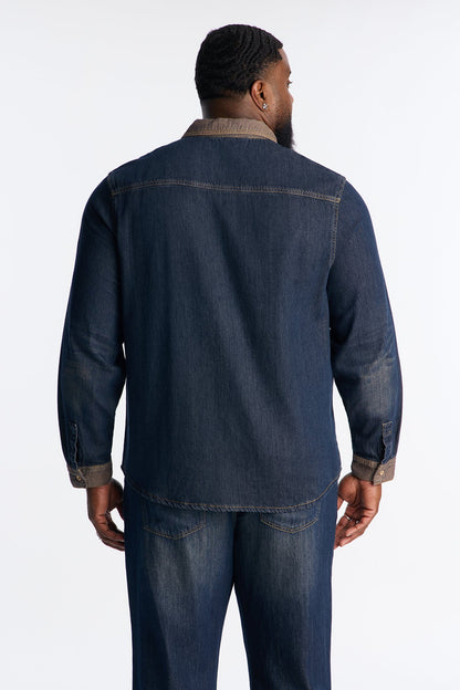 Dual Tone Denim Shirt - Indigo