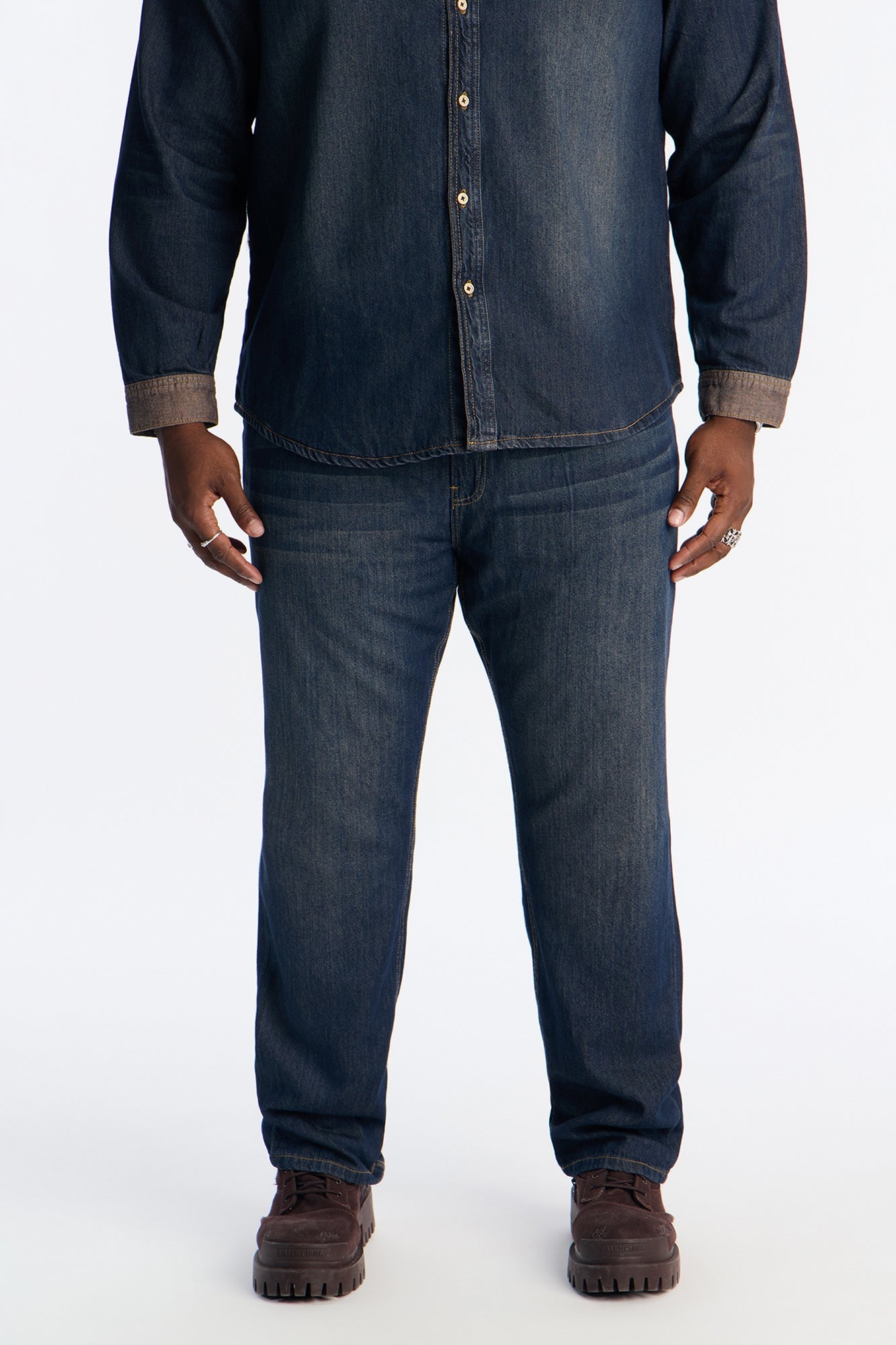 Straight Dual Tone Jean - Indigo