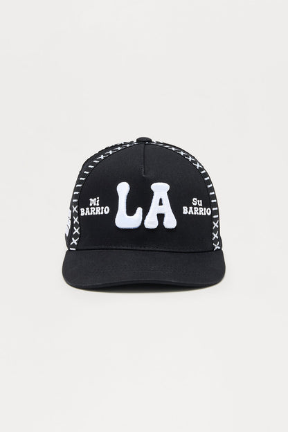 Mini El Barrio Stitch Structured Snapback Hat - Black