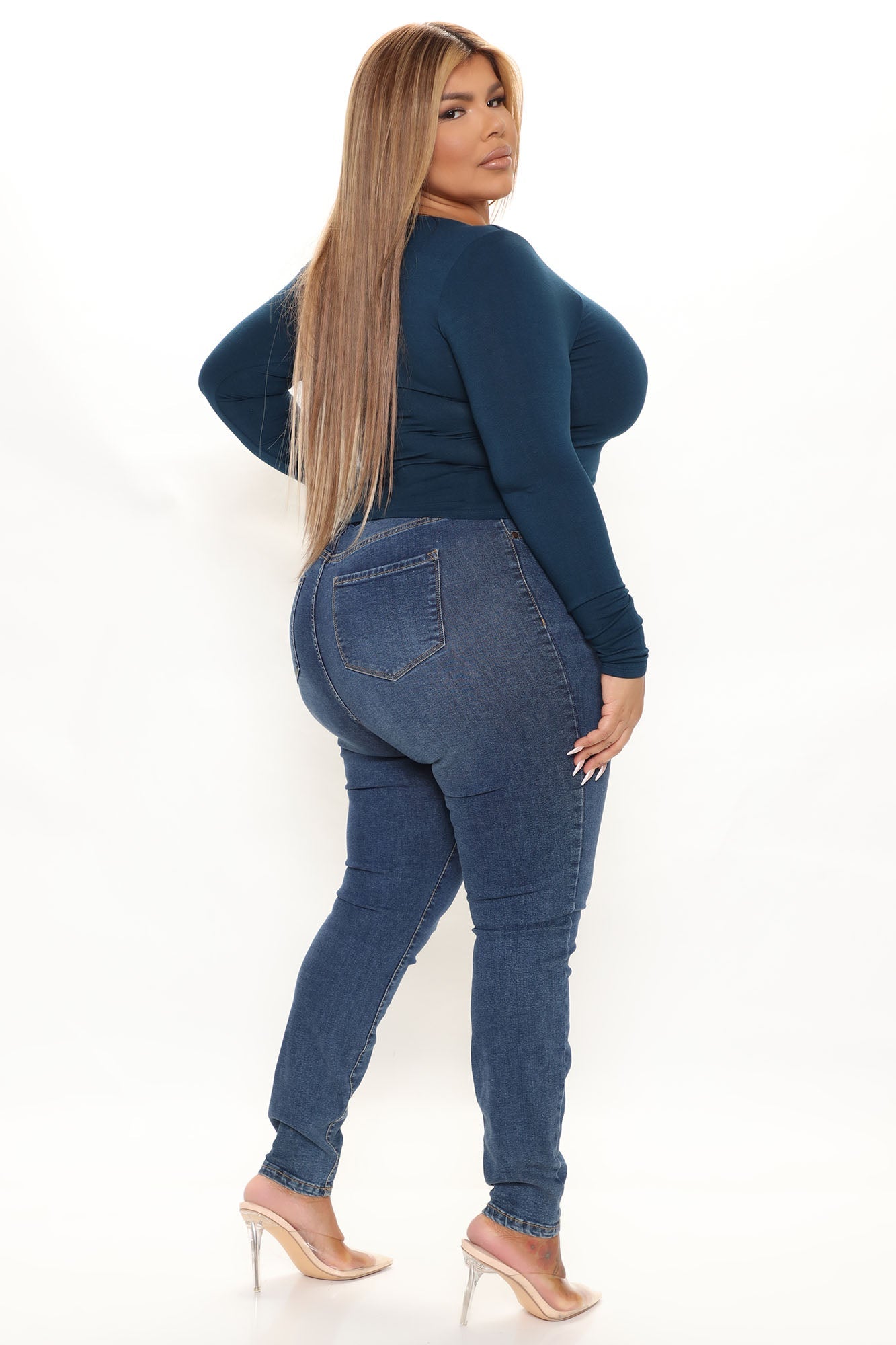 Yasmeen Square Neck Top - Teal