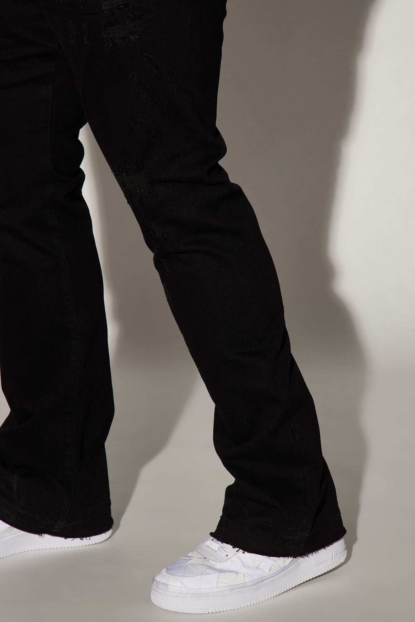 Do You Mind Stacked Skinny Flare Jeans - Black