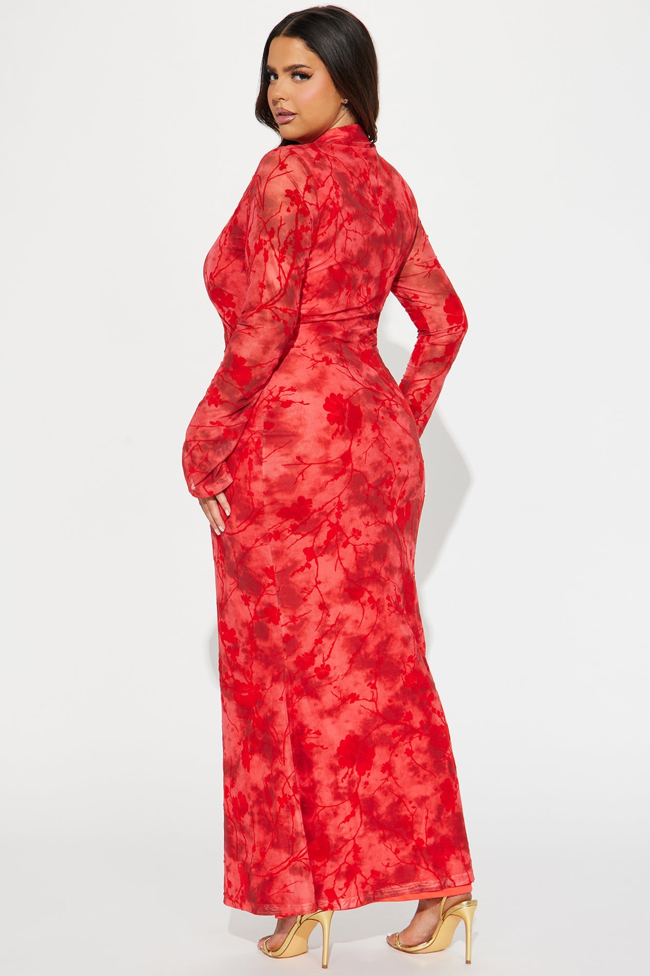 Mackenzie Mesh Maxi Dress - Red