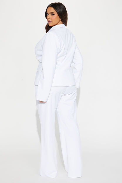 Business Per Usual Blazer Pant Set - White