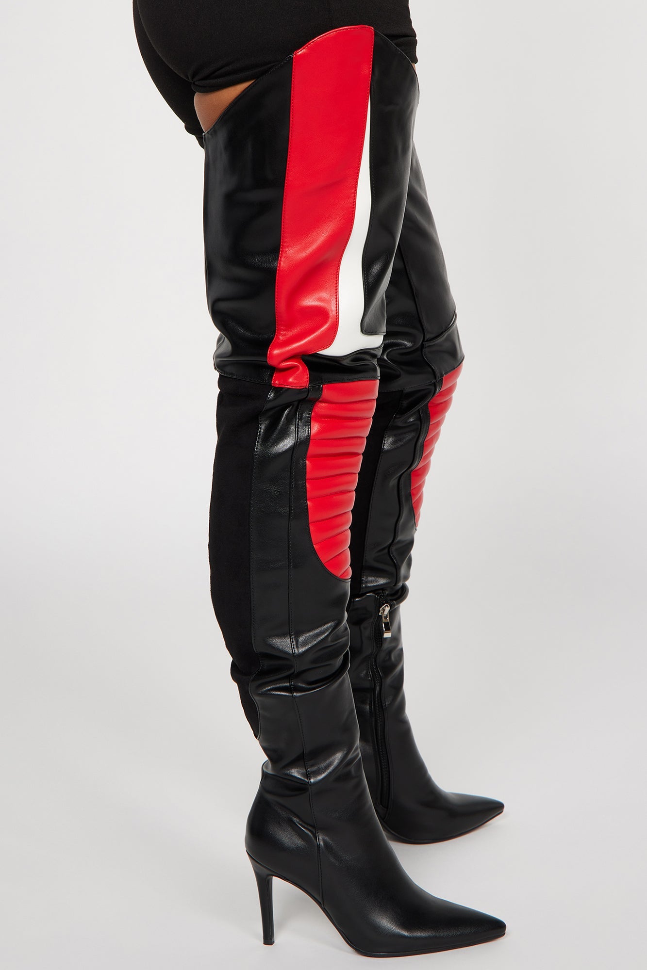 Need For Speed Over The Knee Heeled Boots - Red