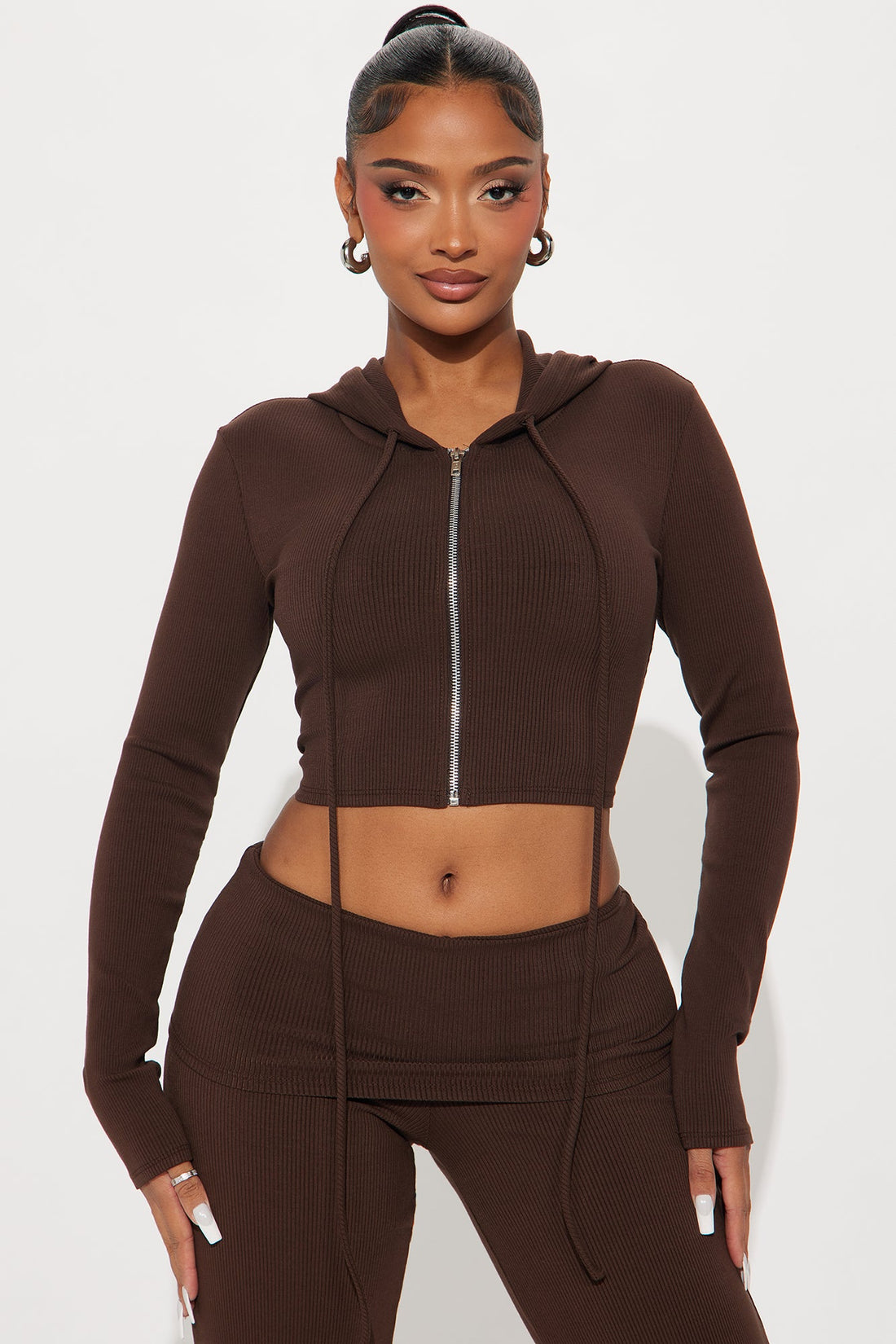 Karly Snatched Pant Set - Chocolate