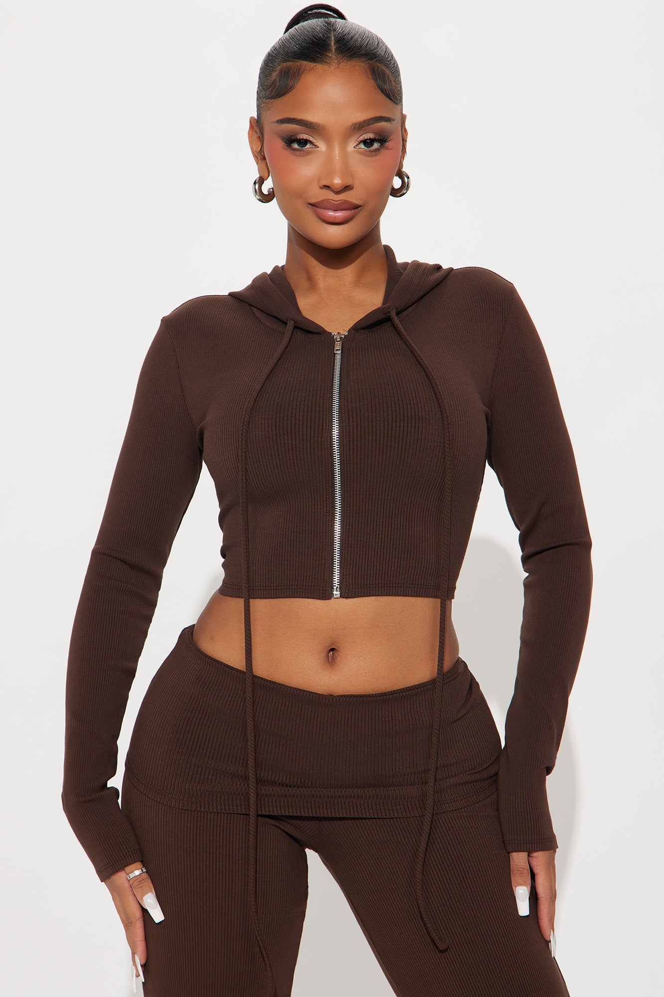 Karly Snatched Pant Set - Chocolate