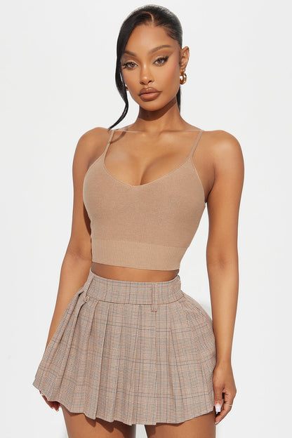 Rhode Island 2 Piece Cropped Cardigan Sweater - Beige
