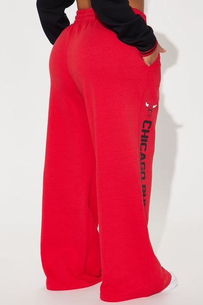 Bulls Warm Up Wide Leg Pant - Red