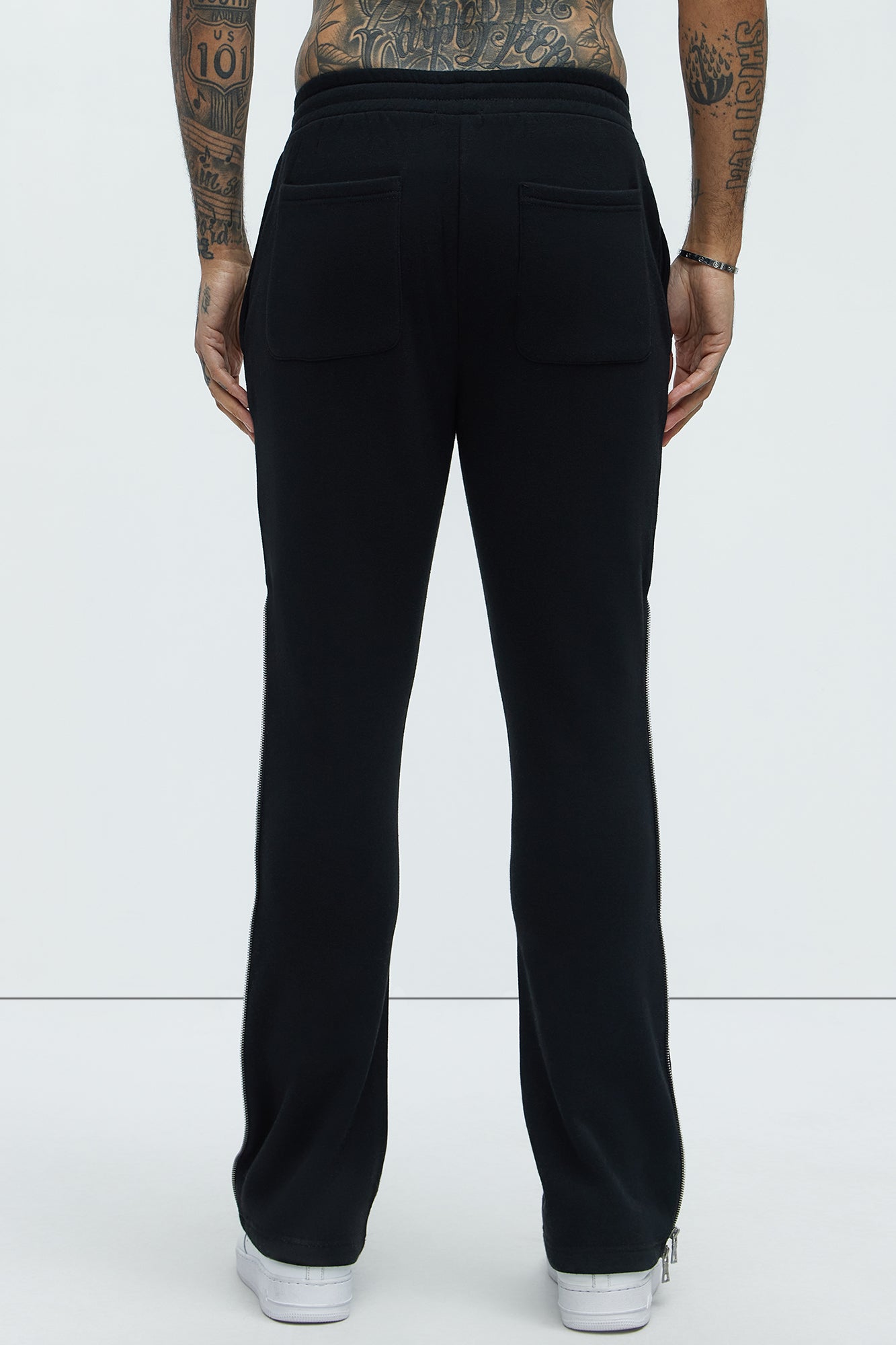 Tyson Sleaze Studded Skinny Flare Sweatpants - Black