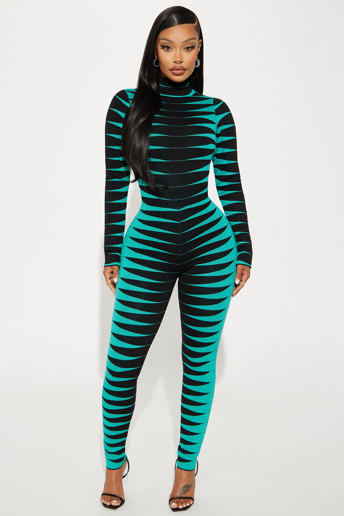 Made For Fun Sweater Jumpsuit - Blue/combo