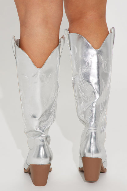 Countryside Cutie Cowboy Boots - Silver