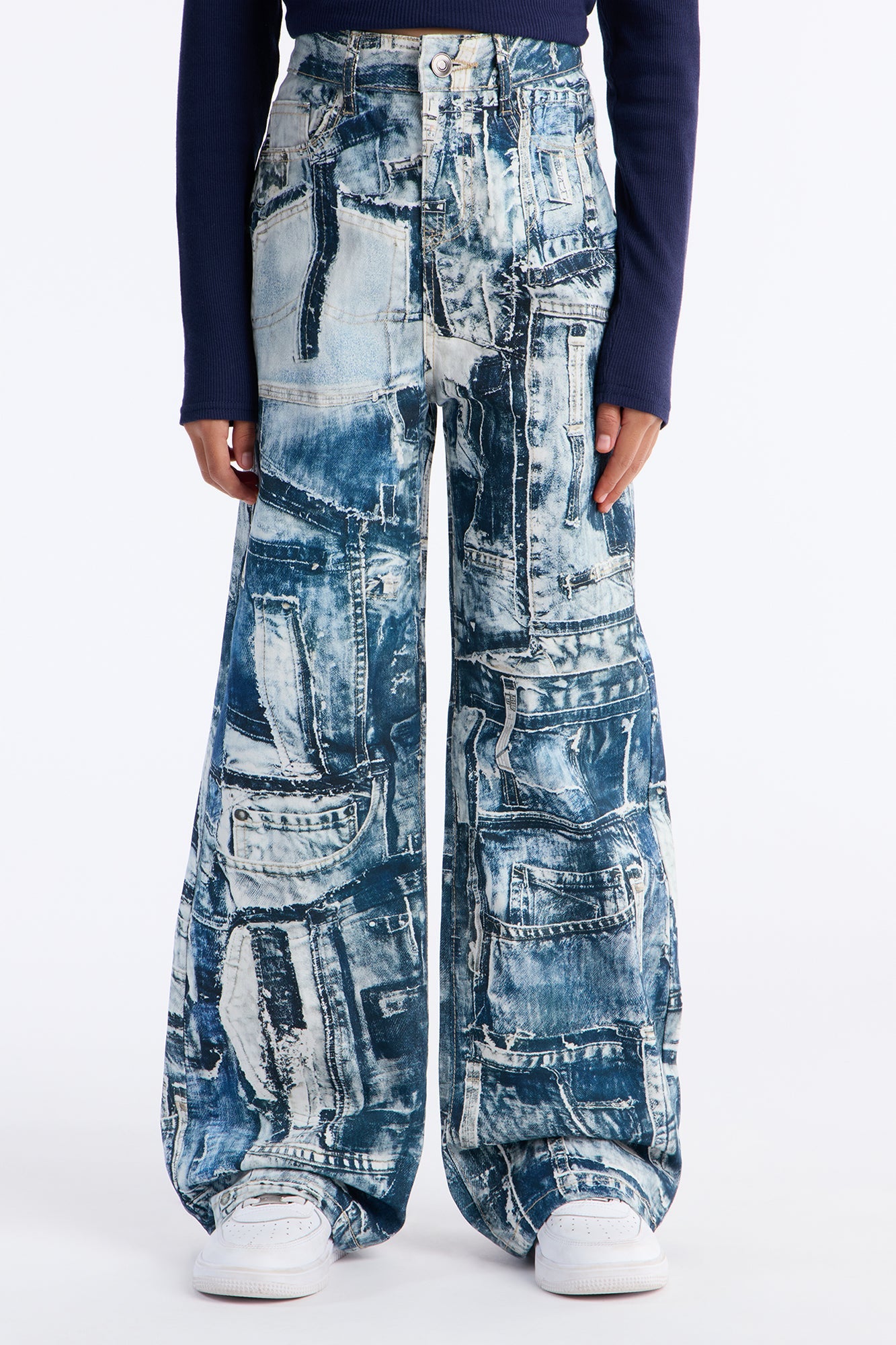 Mini My Next Move Wide Leg Jeans - Medium Wash