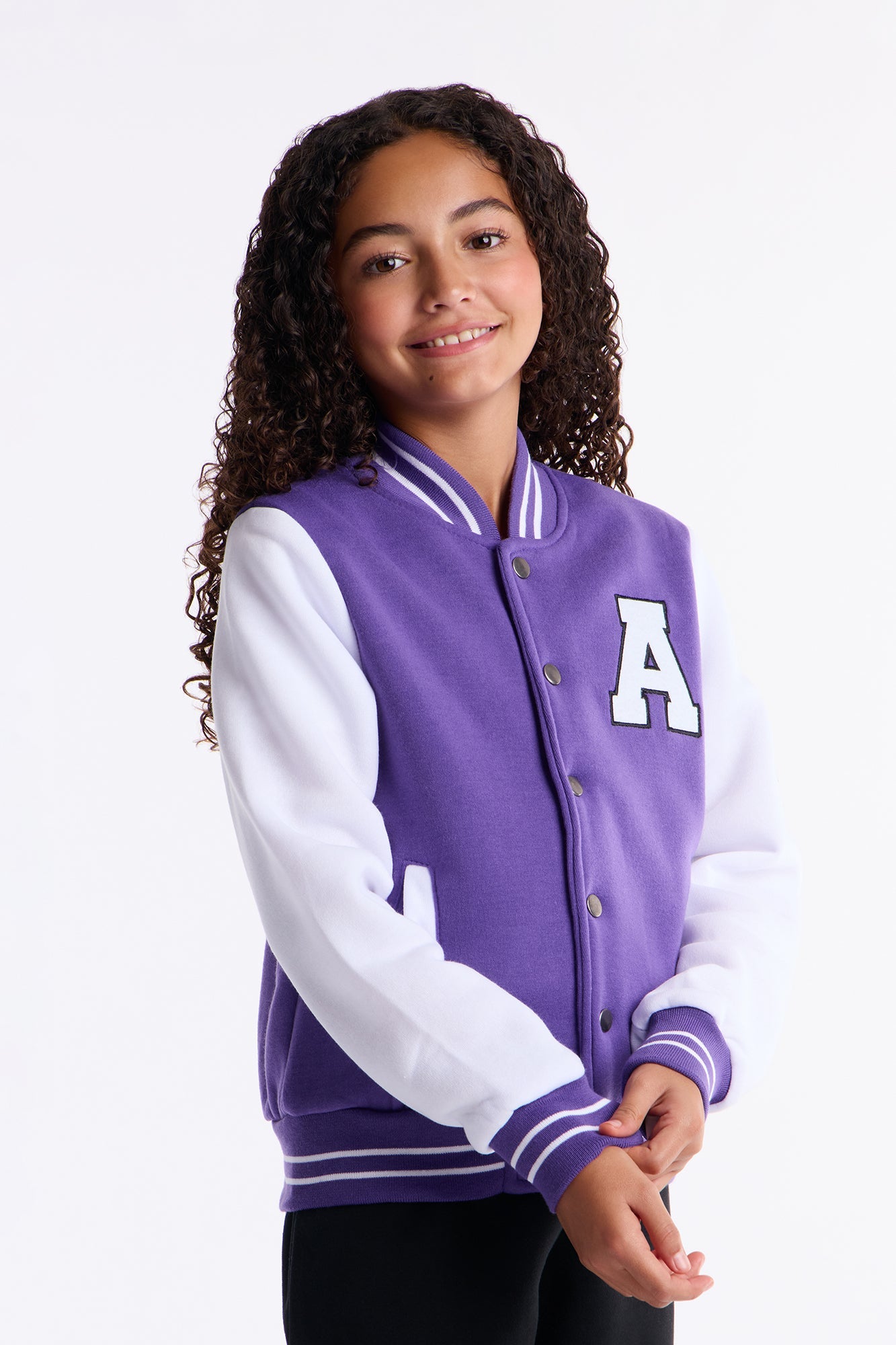 Mini Extra Points Varsity Jacket - Purple/combo