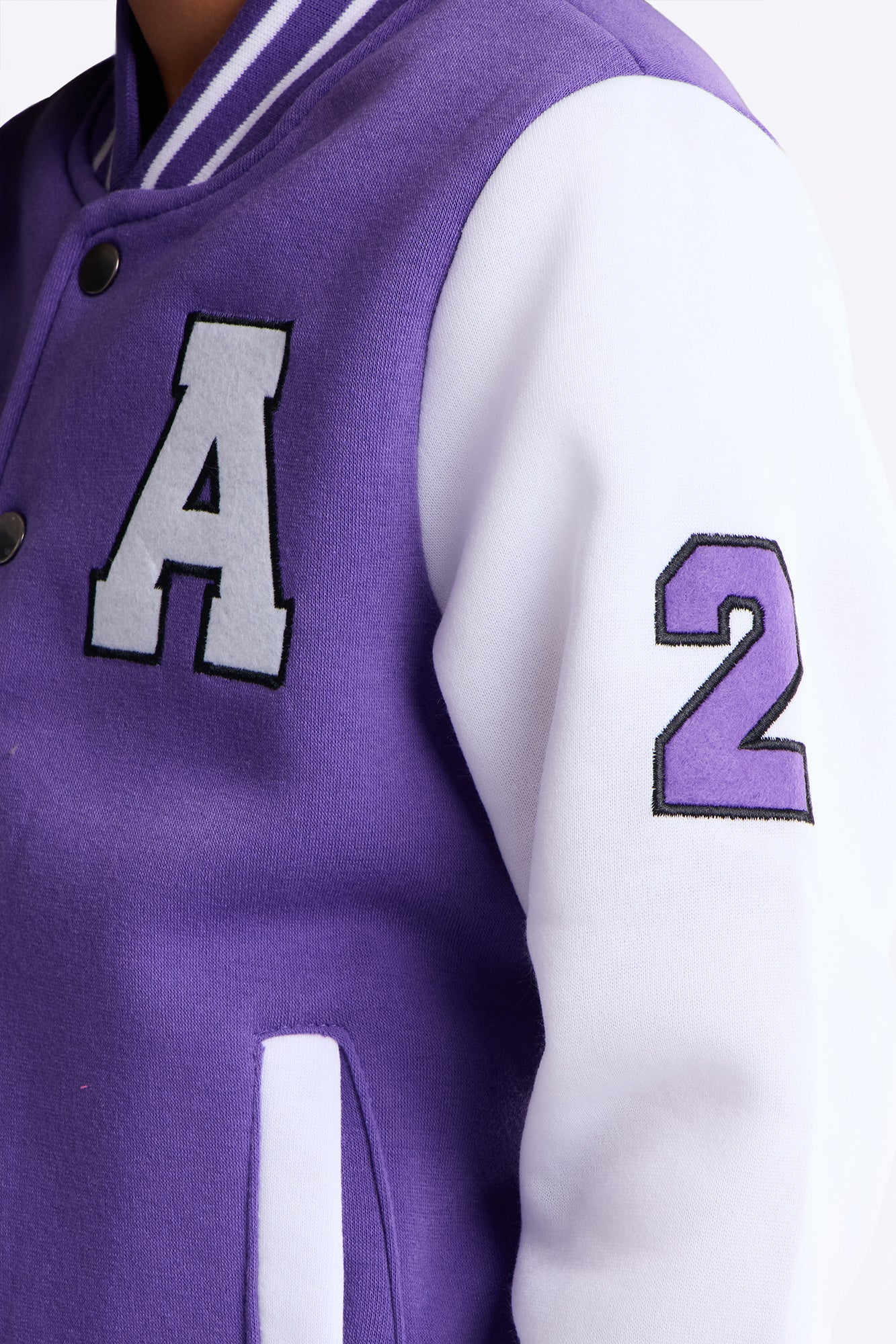 Mini Extra Points Varsity Jacket - Purple/combo