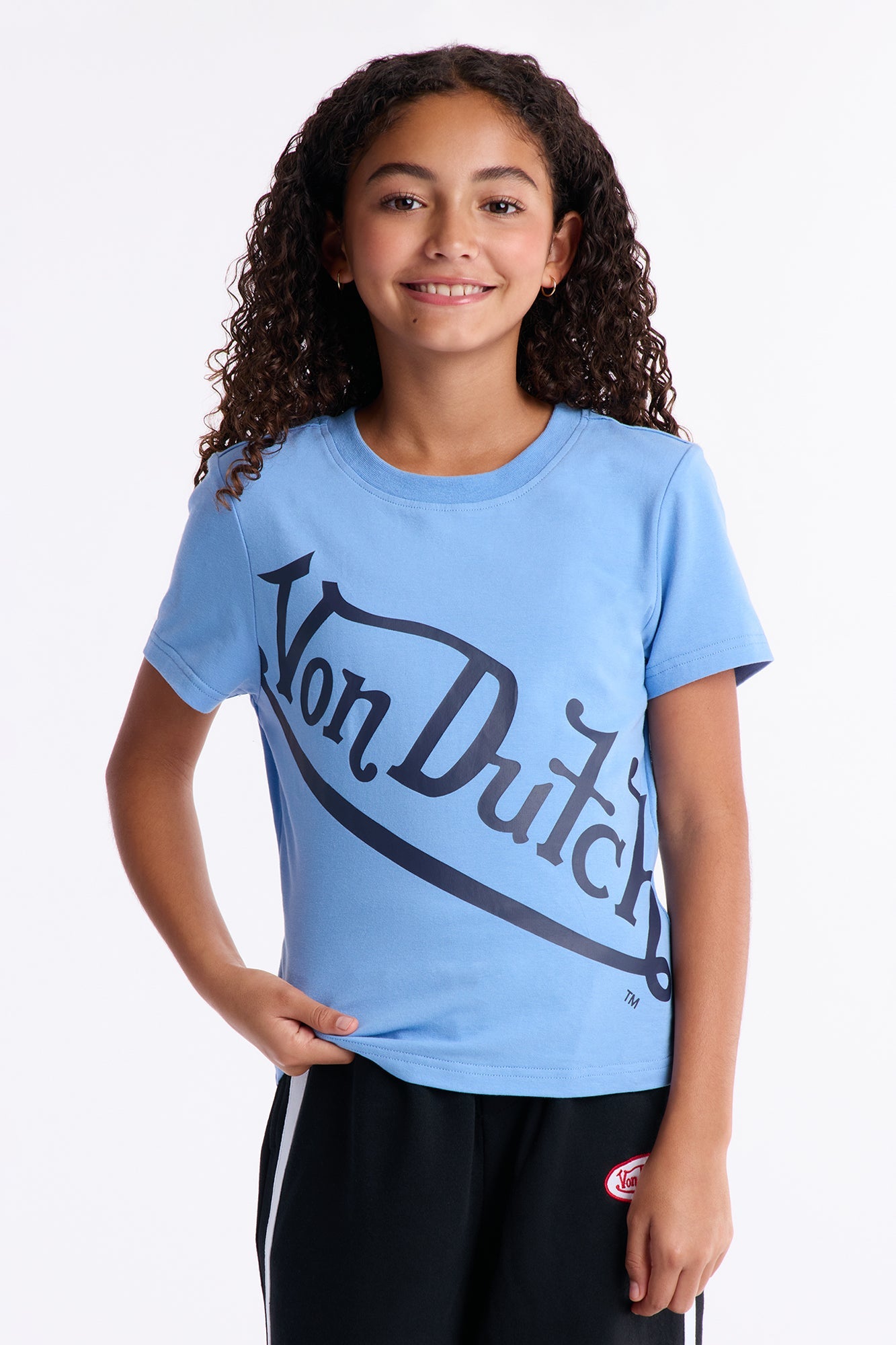 Mini Von Dutch Wrapped Logo Short Sleeve Tee - Blue