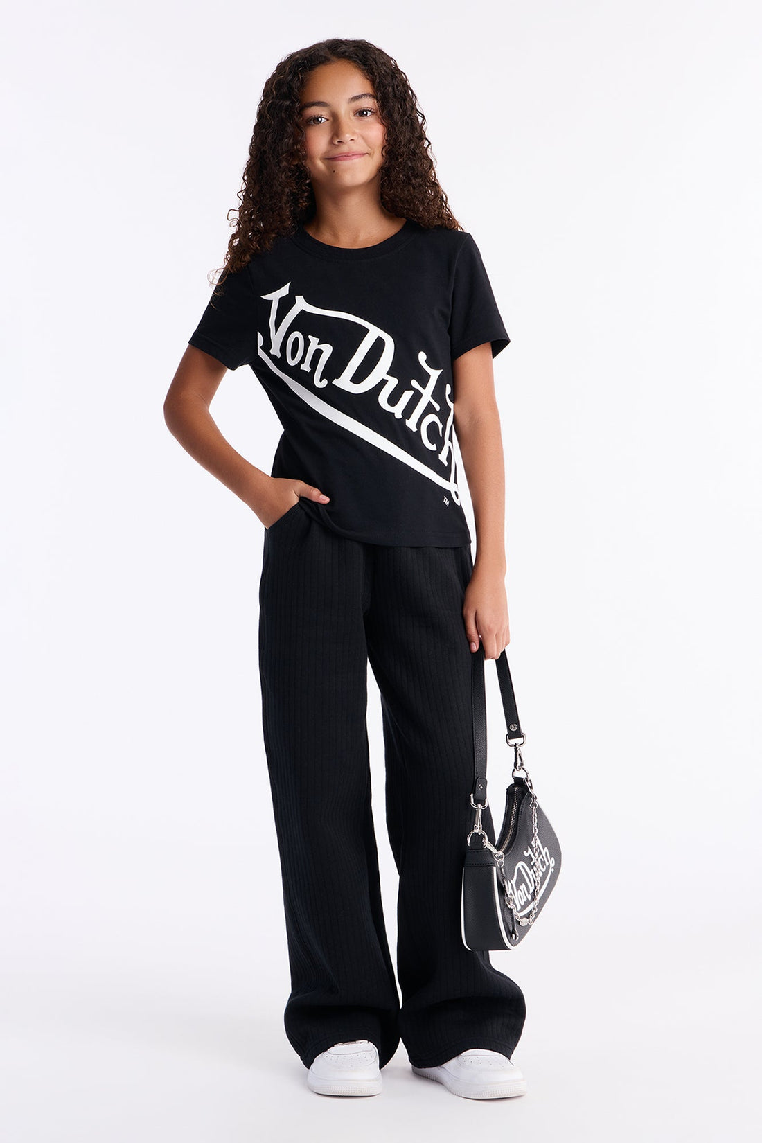Mini Von Dutch Logo Fleece Pants - Black
