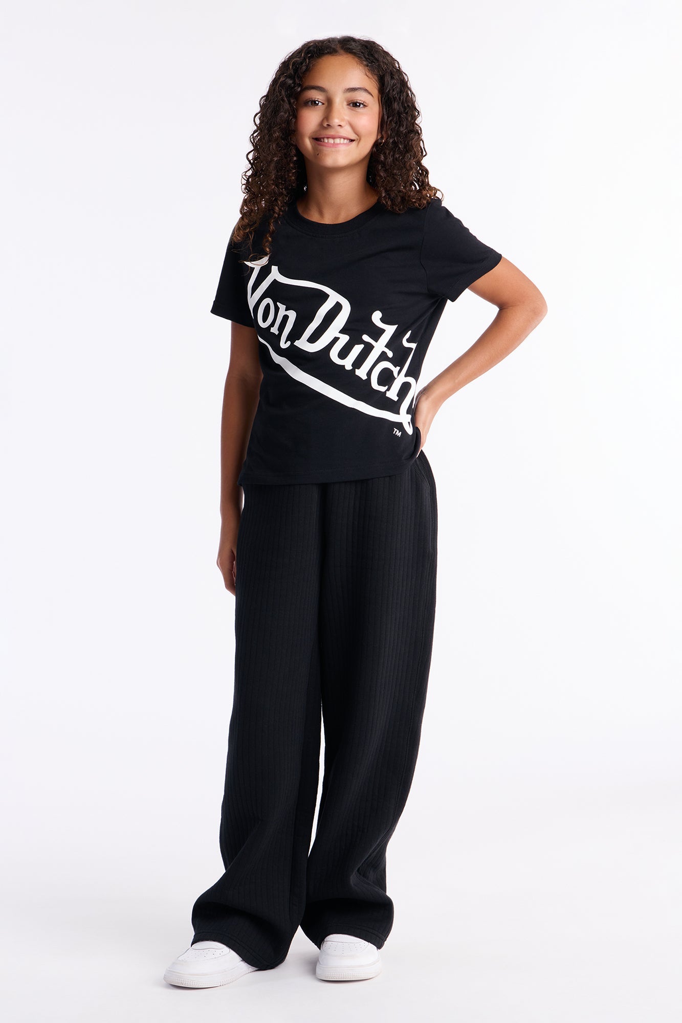 Mini Von Dutch Wrapped Logo Short Sleeve Tee - Black
