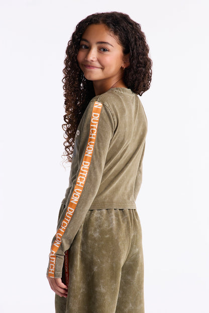 Mini Von Dutch Washed Top - Olive