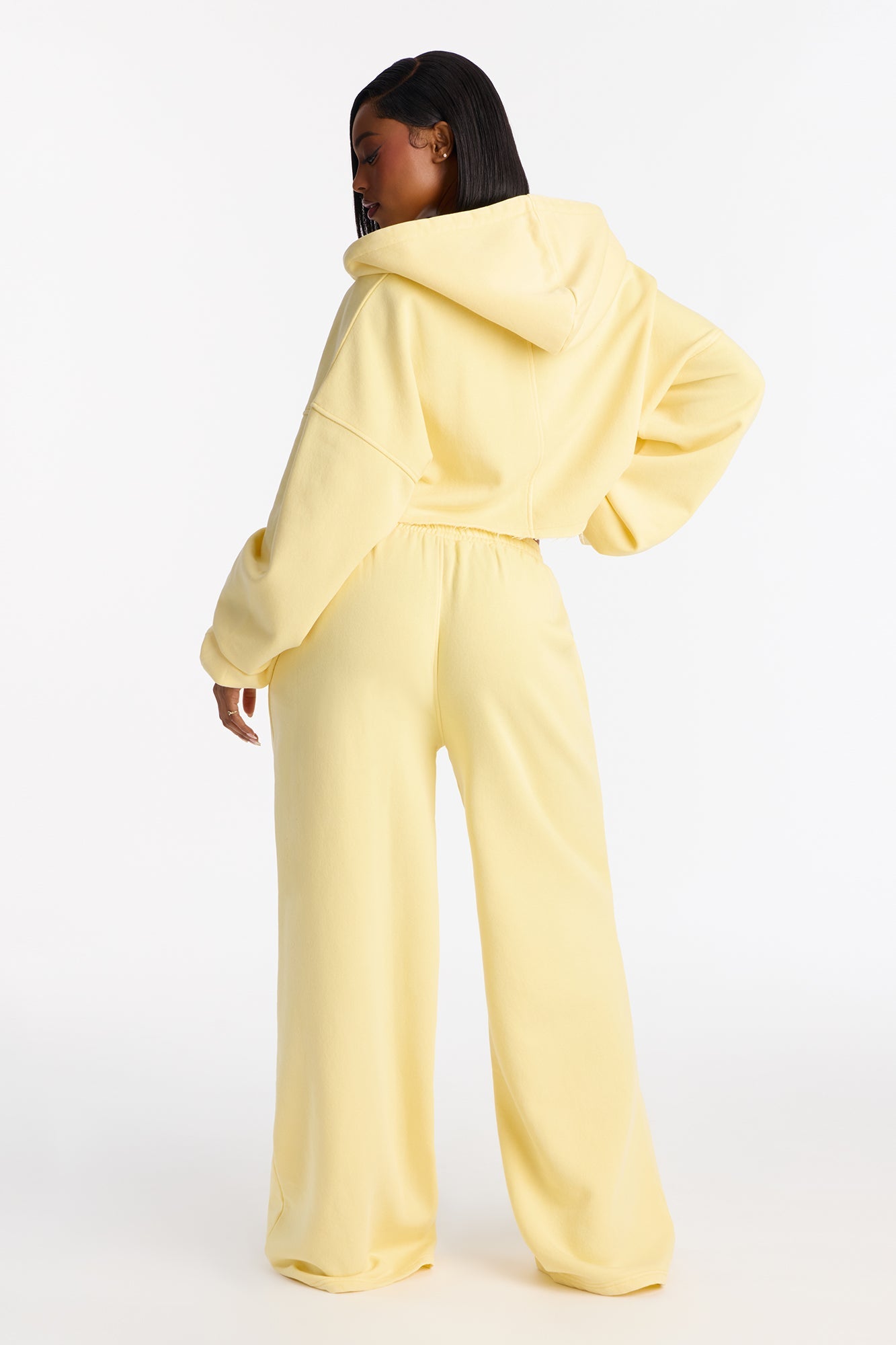 On The Go Fleece Pant Set - Yellow