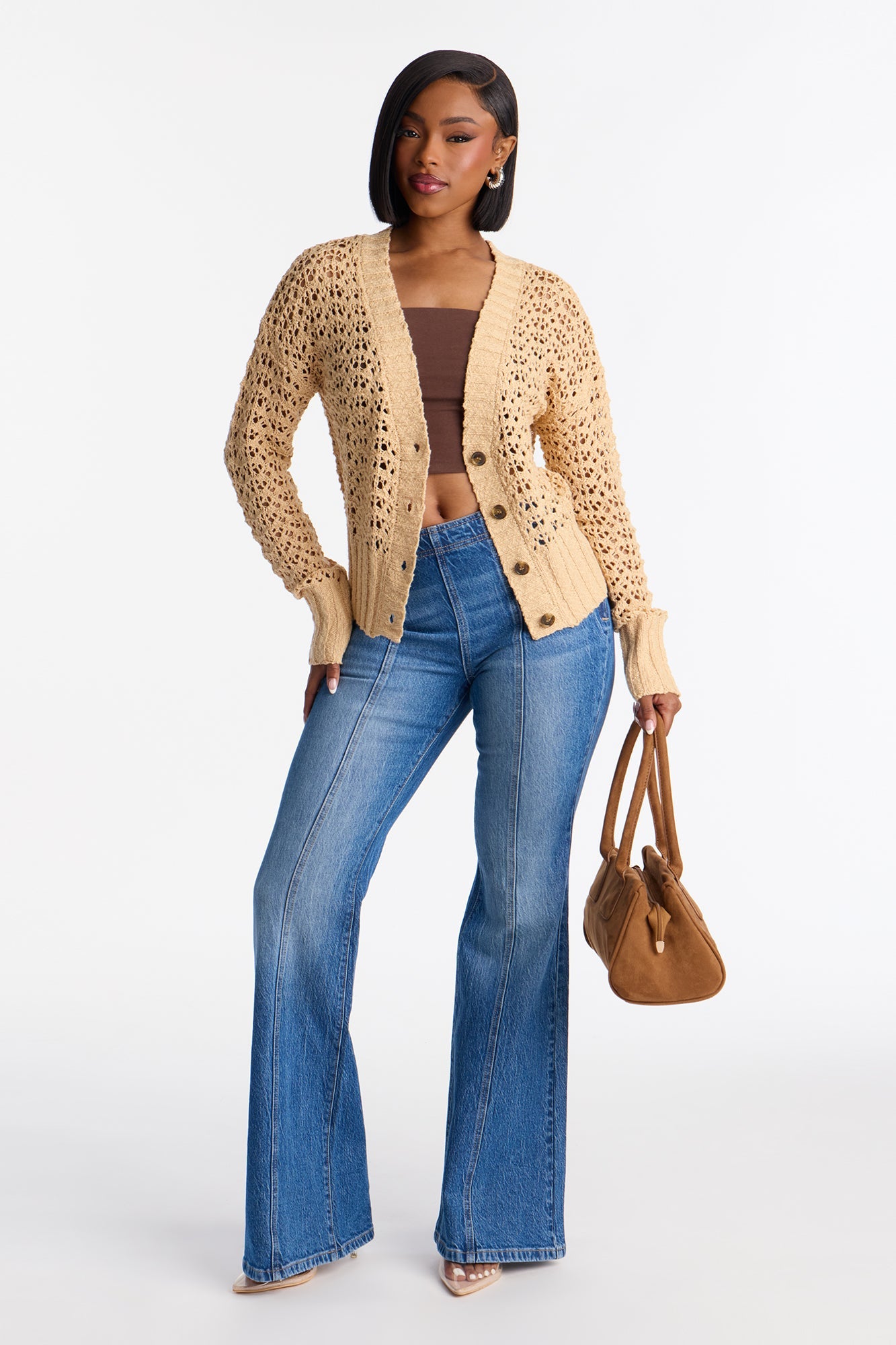 Made With Love Crochet Cardigan - Beige