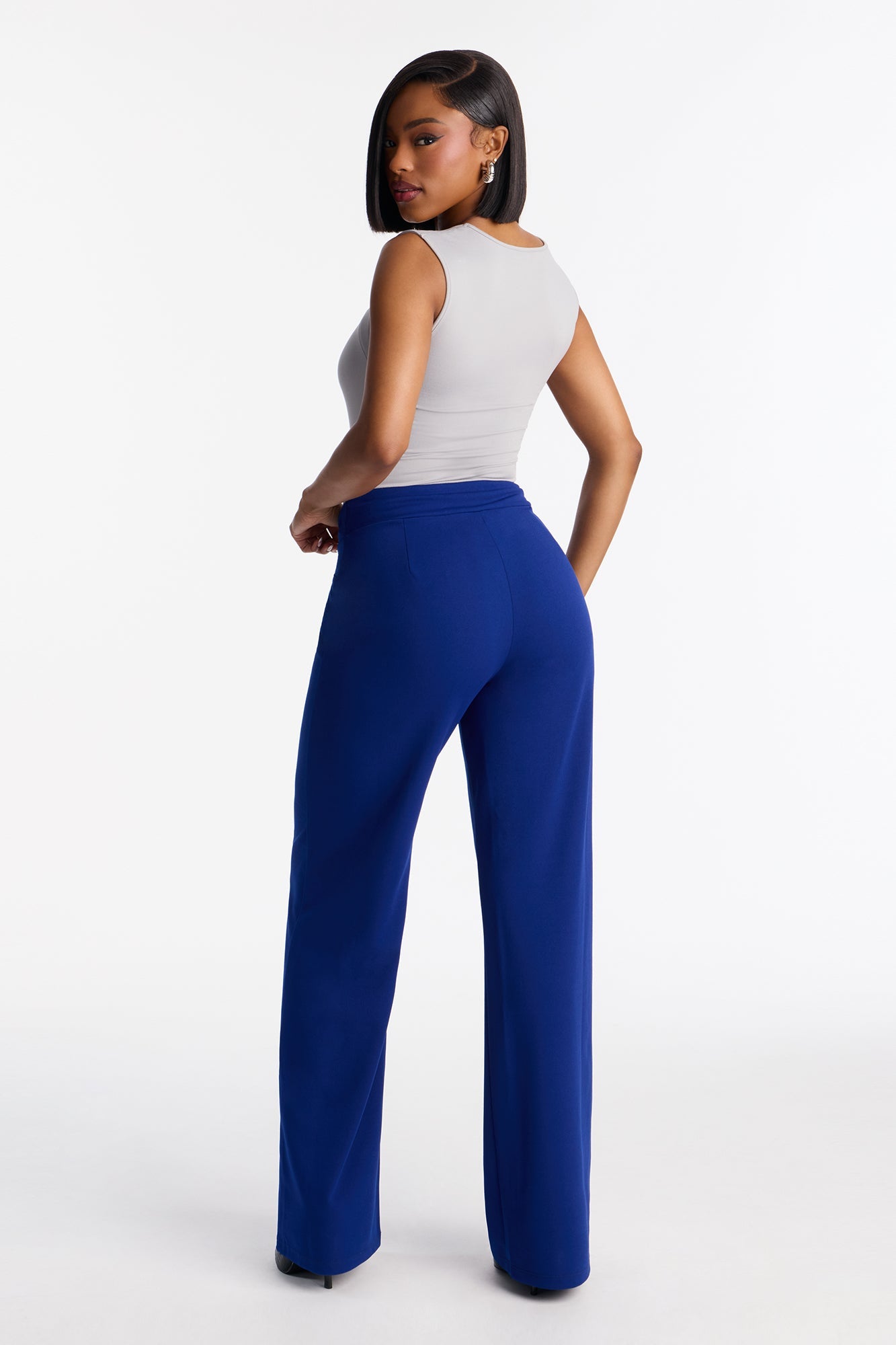 Office Tea Straight Leg Trouser Pant - Royal