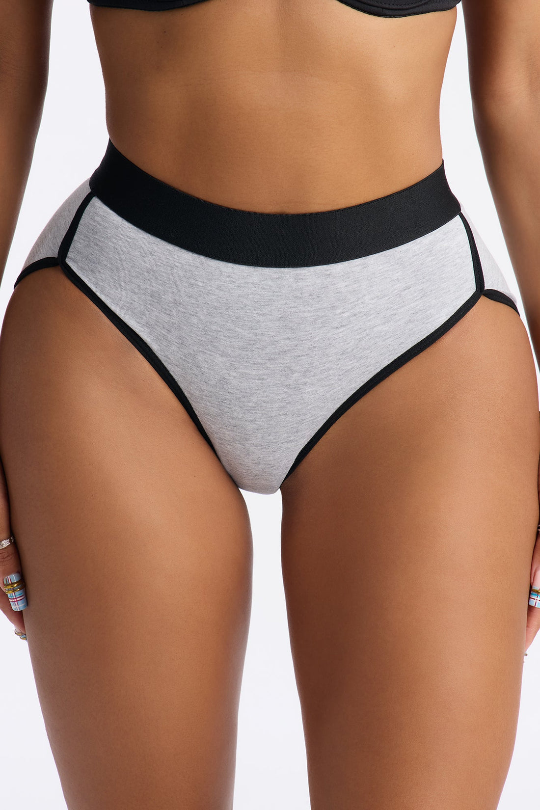 In My Comfort Zone Cotton Mid Rise Hipster - Grey/combo