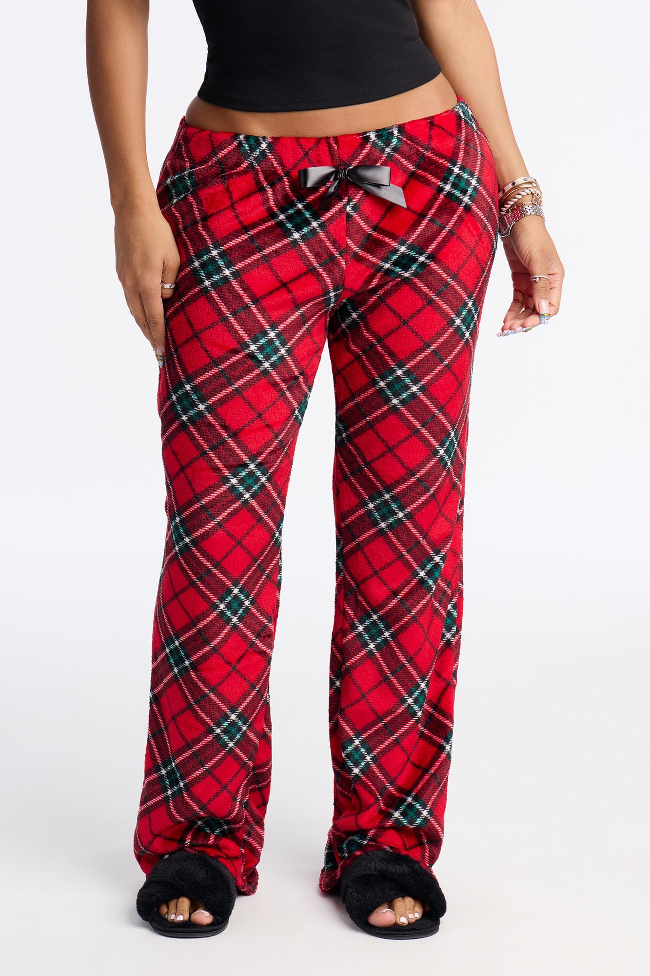 Winter Nights Plush PJ Pants - Red