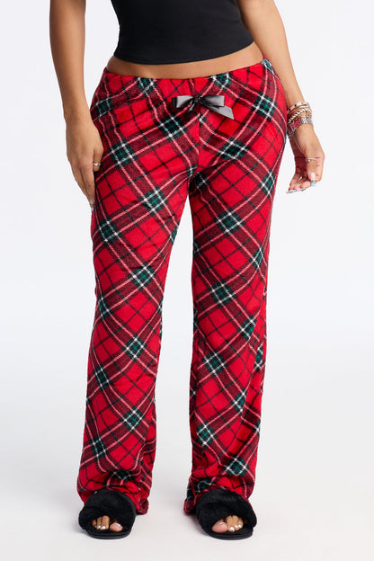 Winter Nights Plush PJ Pants - Red