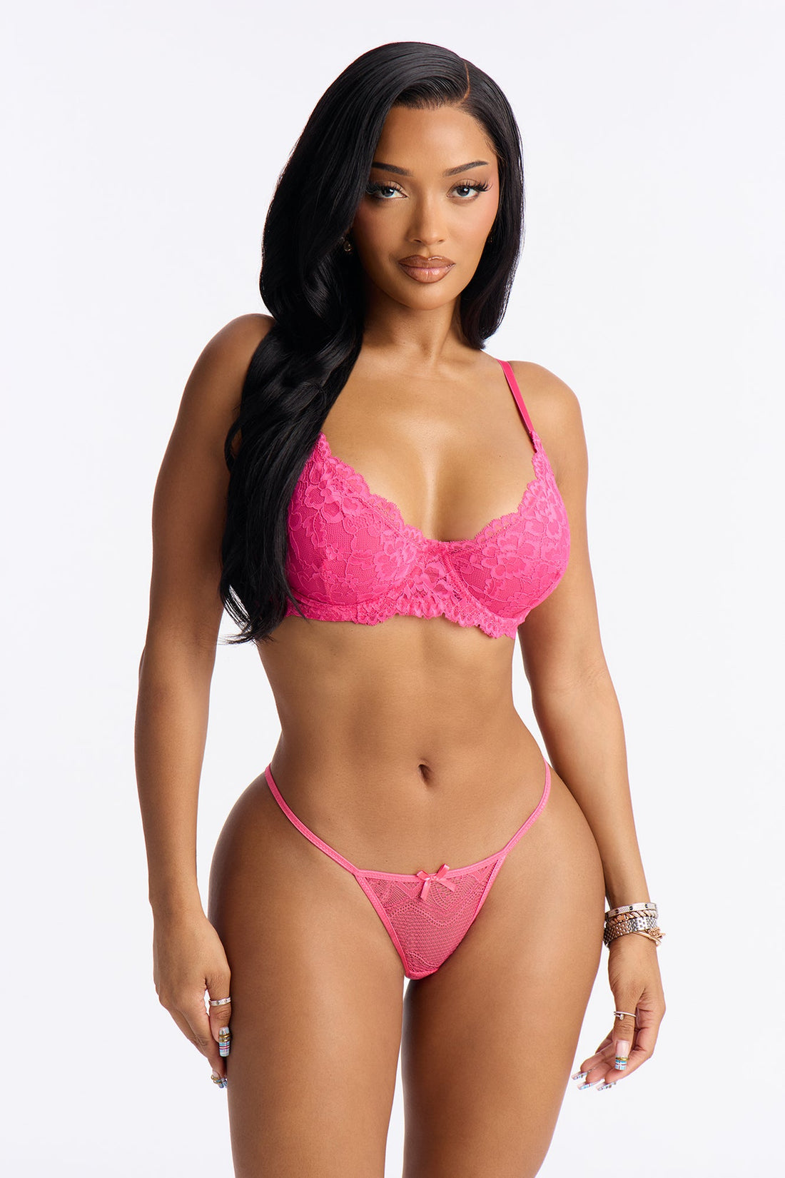 Nova Lace Unlined Bra - Fuchsia