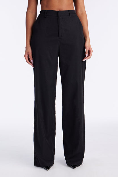 Here On Business Twill Rigid Wide Leg Pant 33 - Black