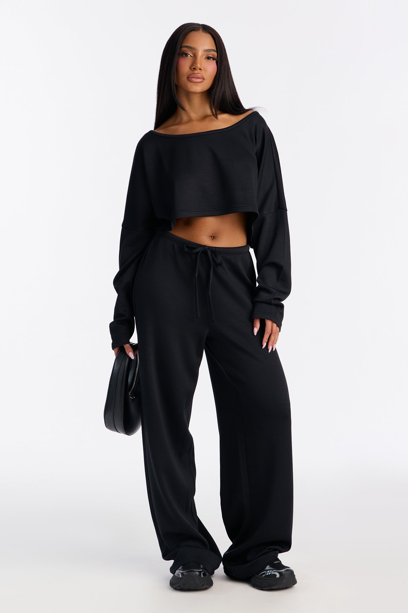 Match My Vibe Modal Lounge Top - Black