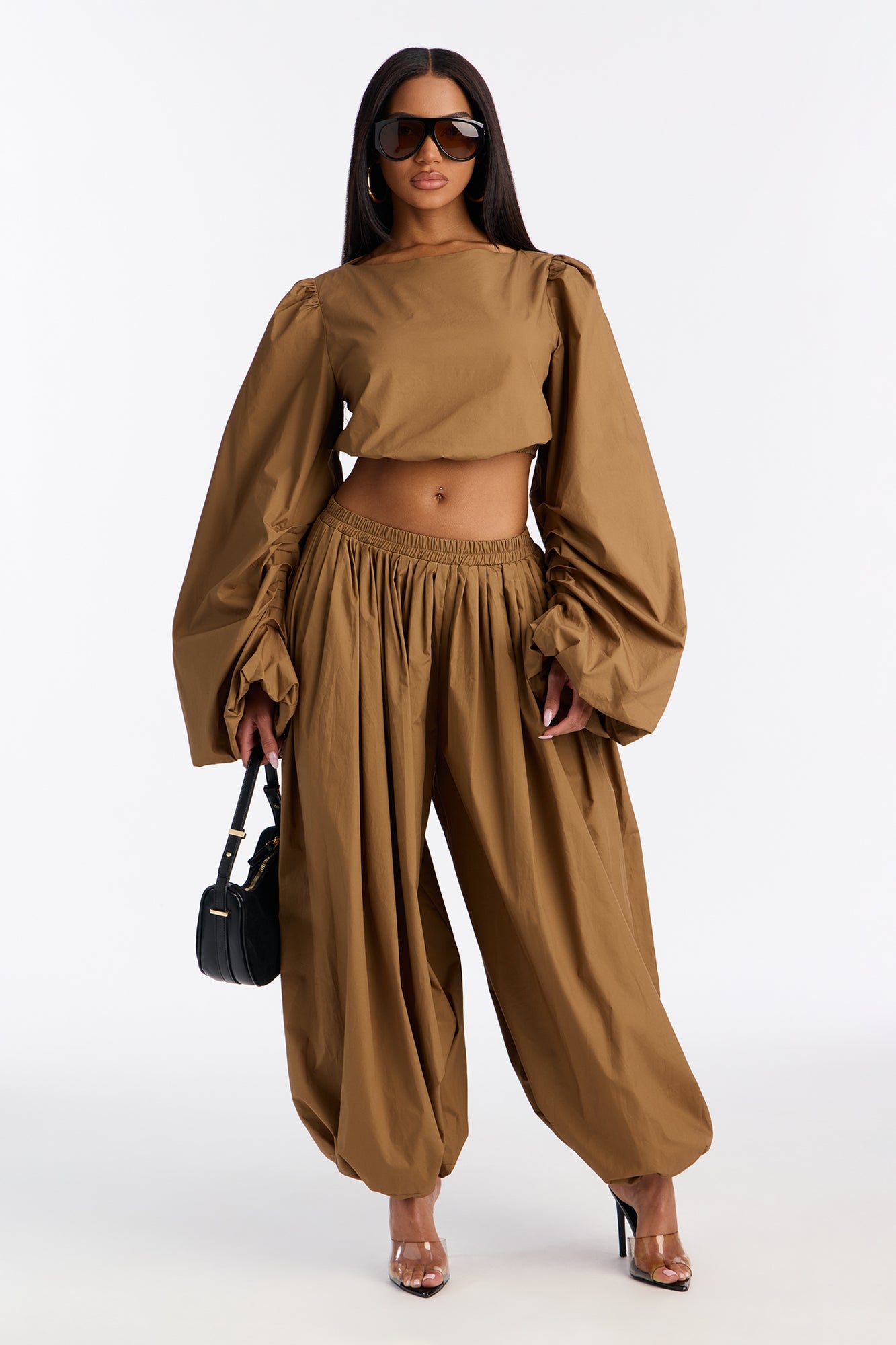 On Cloud Fine Balloon Pant Set - Mocha