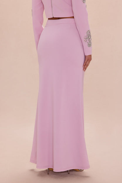 Monique Rhinestone Embellished Maxi Skirt - Pink