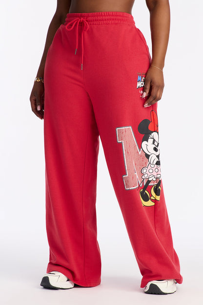 Minnie Mouse Wide Leg Fleece Pant - Red